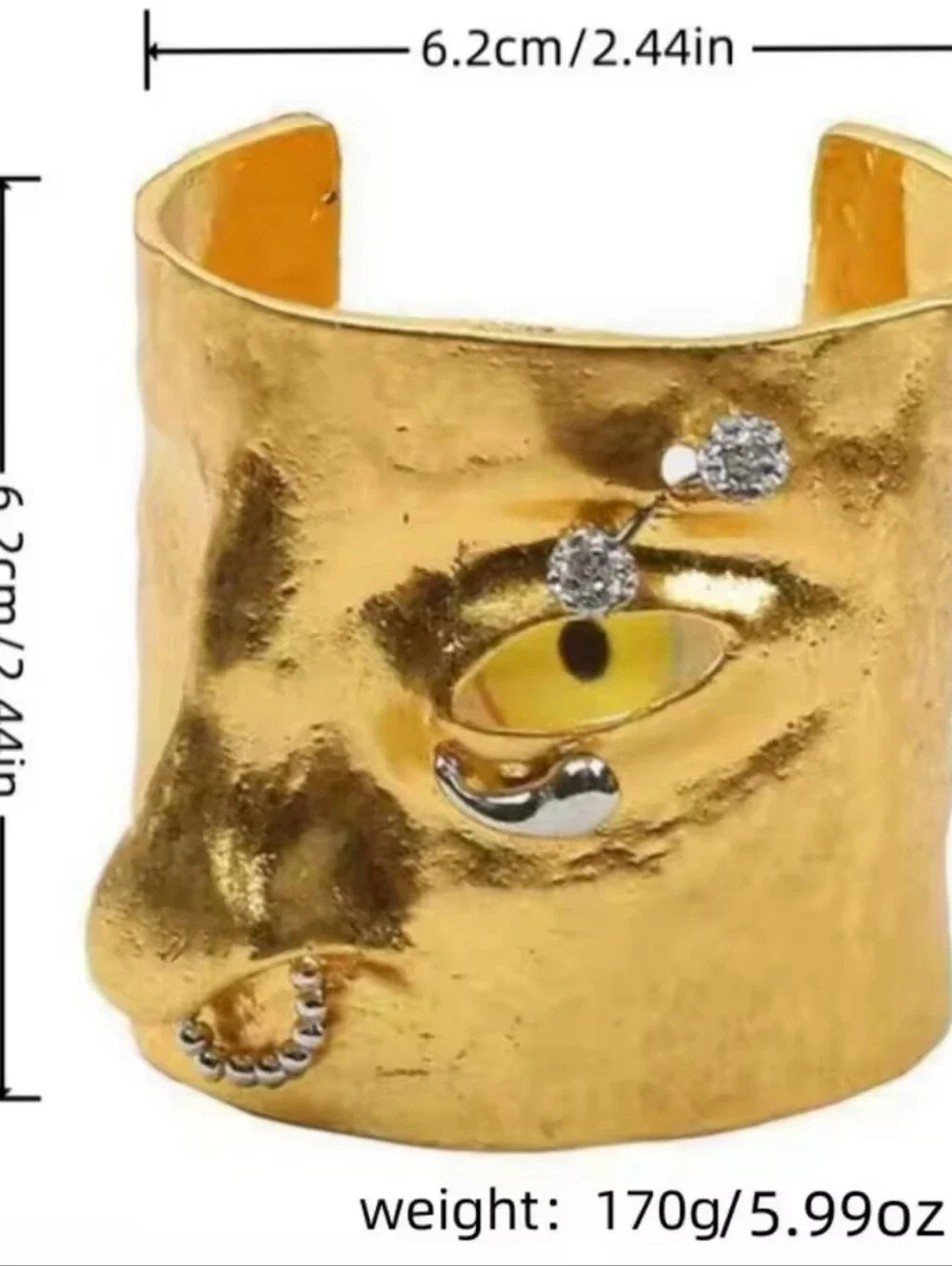 Schiaparelli Inspired Surrealist Face Cuff • Luxury Statement Jewelry